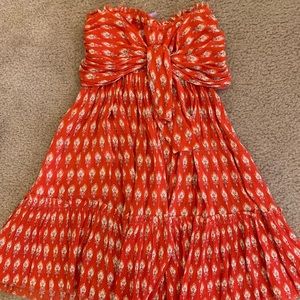 Free People Red Floral Mini Dress